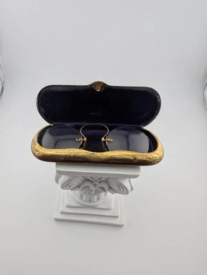 Antique Pince Nez Spectacles & German Silver Case Art Nouveau Floral Victorian - Image 1 of 4