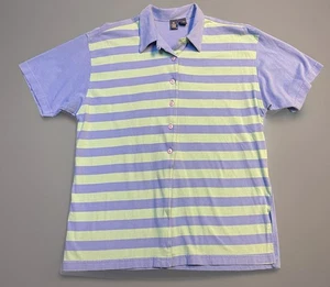 Vintage OBR Poloshirt gestreift Preppy 90s Y2K Colorblock Freizeit Top Gr. M - Bild 1 von 3