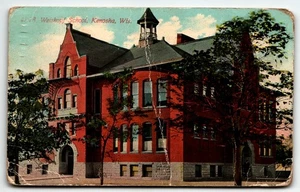 Postal Weiskopf School Kenosha Wisconsin WI PM 1916 DB - Imagen 1 de 2