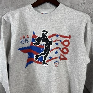 Vintage Olympics Sweater Adult Medium 94 Crewneck Pullover Ice Skating VTG - Picture 1 of 7