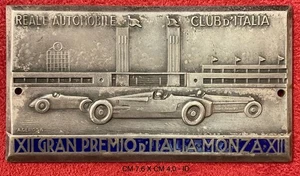 RACI MONZA XII° GRAN PREMIO DI’ITALIA A.XII° 1934 PLACCA RADIATORE GARA AUTO - Foto 1 di 6