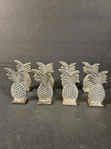 Set aus 8 Vintage versilberten Indien Messing Ananas Tischkartenhaltern - Bild 1 von 8