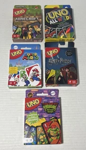 Lot of 5 - UNO Card Games “Super Mario, Harry Potter, Minecraft, Ninja Turtles” - Picture 1 of 1