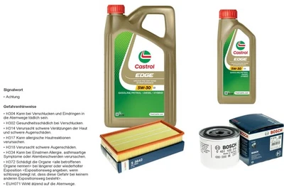 Bosch Inspección Set 6L castrol edge 5W-30 C3 para Volvo V70 I 2.4 2.0 850 - Imagen 1 de 4