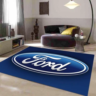 Alfombra Ford, alfombra con patrón Ford, alfombra deportiva para automóvil, alfombra de piso de garaje, ventilador Ford, regalo Ford Foto 1 de 4