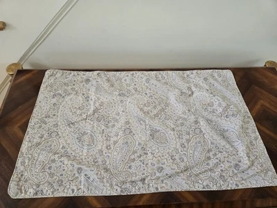 1 Ralph Lauren Brown Beige Blue Paisley King Pillow Sham - Image 1 of 4