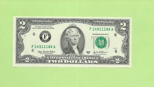 N1S .. 2003A ..UNCIRC $2  F 1491 1186 A .... 2003A $2  F-A      NICE NOTE - Picture 1 of 2