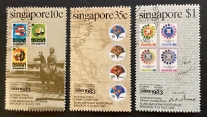 SINGAPUR 1983 Bangkok International Stamp Exhibition Set vfu (B87) - Imagen 1 de 2