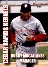 2004 Cedar Rapids Kernels Perfect Game USA #28 Bobby Magallanes Manager Card