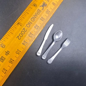 1/12 Scale Tableware Model Knife Fork Spoon Plastic for 12" Figure - Picture 1 of 2