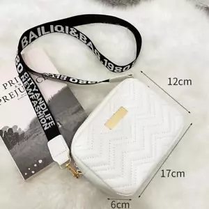 Fashion Wave Pattern Women Shoulder Bag Solid Color Crossbody Bag Pu Leather - Picture 1 of 7