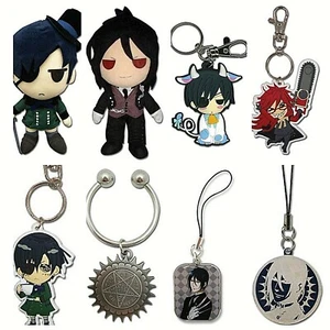 Negro Mayordomo Sebstian Ciel Grell Pentagrama Peluche Llavero Dije Collar Billetera - Imagen 1 de 35
