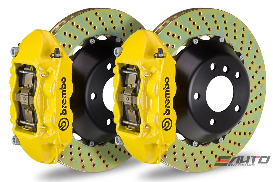 Brembo Rear GT BBK Brake 4pot Caliper Yellow 345x28 Drill Disc for G35 G37 370Z - Image 1 of 1