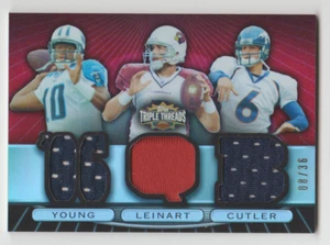 2007 Topps Triple Threads TRIPLE JERSEY RELIC Young Leinart Cutler SP #08/36 - Picture 1 of 2