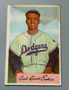 1954 Bowman Baseball #10 Carl Erskine - Picture 1 of 2