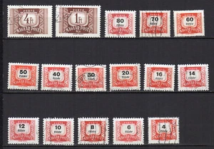 Hongrie Magyar Posta 1958-70 série de 16 timbres-taxe oblitérés/TE3283 - Picture 1 of 1