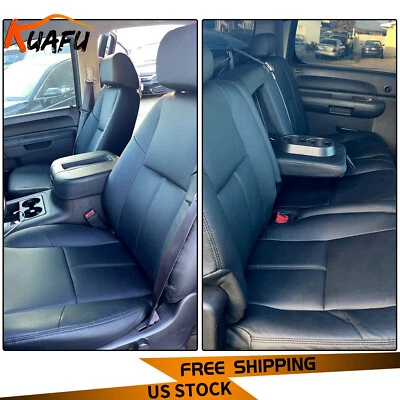 For 07 08 09 10 11 12 13 Chevy Silverado Crew Leather Seat Cover Full  Set - Изображение 1 из 4