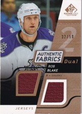 🏒 08-09 SP GAME USED DUAL JERSEY GOLD - ROB BLAKE /50 #AF-BL SAN JOSE SHARKS