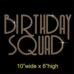 Geburtstagsquad Strass Diamant Transfer Hotfix Aufbügeln Motiv Applikation Geschenk - Bild 1 von 6