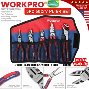 5PC Mini Plier Set Long Nose Plier Slip Diagonal Groove Joint Linesman Plier NEW - Picture 1 of 9