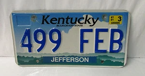 2003 Kentucky Blue Grass State Vehicle License Plate 499 - FEB - Bild 1 von 2