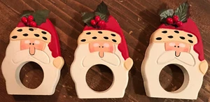 Set 3 Anelli Tovagliolo Babbo Natale St Nick Legno - Foto 1 di 6