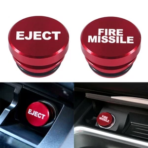 Universal Eject/Fire Missile Button Car Cigarette Lighter Cap Cover Accessories - Foto 1 di 15