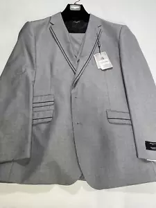 Mens Statement Gray 3 Piece Suit Size 46L NEW - Picture 1 of 7