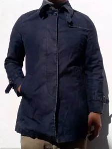 Trench cappotto uomo Gutteridge 1878 blu navy taglia 36 cotone UK vintage prezzo consigliato £ 400 - Foto 1 di 12