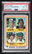 1978 Topps 2nd Basemen Garth Iorg Dave Oliver Sam Perlozzo #704 PSA 6 Rookie RC