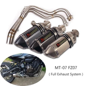 For Yamaha MT-07 FZ07 Exhaust Pipe Motorcycle Header Pipe 51mm Mufflers Slip On - Picture 1 of 12