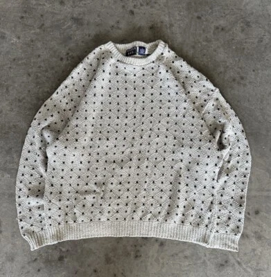 Vintage Knitted patterned Trader Bay sweater size large USA Made Multi color - Image 1 of 4