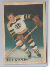 1953-54 Parkhurst Hockey Jerry Toppazzini Card # 98 Vg-Ex Condition