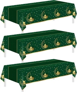 3 Pack Ramadan Mubarak Tablecloths – Disposable Covers - Picture 1 of 5
