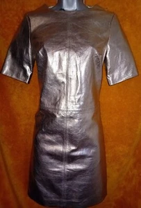 Rose Gold Genuine Leather Dress - Picture 1 of 10
