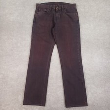 J Brand Kane Jeans Mens 35x31 Red Burgundy Slim Fit Straight Leg Stretch