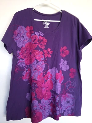 Плюс 2 X темно-фиолетовая рубашка с цветочным принтом от JMS. Очень хорошее состояние товара. - Изображение 1 из 4