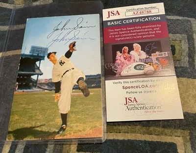 Johnny Sain Signed Postcard JSA Authenticated - Image 1 of 4
