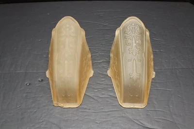 Antique VTG Moe Bridges Glass Slip Shade Pair Art Deco For sconce or Chandelier - Image 1 of 4