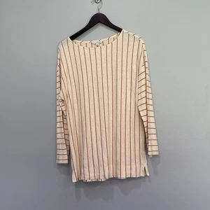 LL Bean Signature womens hemp and organic cotton striped top size S Costal Lagen - Picture 1 of 6