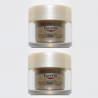 2 PACK TRAVEL SIZE Eucerin Hyaluron Filler + Elasticity Night Cream 20ml SEALED - Image 1 of 4