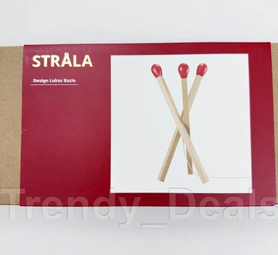 Ikea STRALA LED floor lamp, oversized matchstick-shaped, wood - NEW - Image 1 of 4