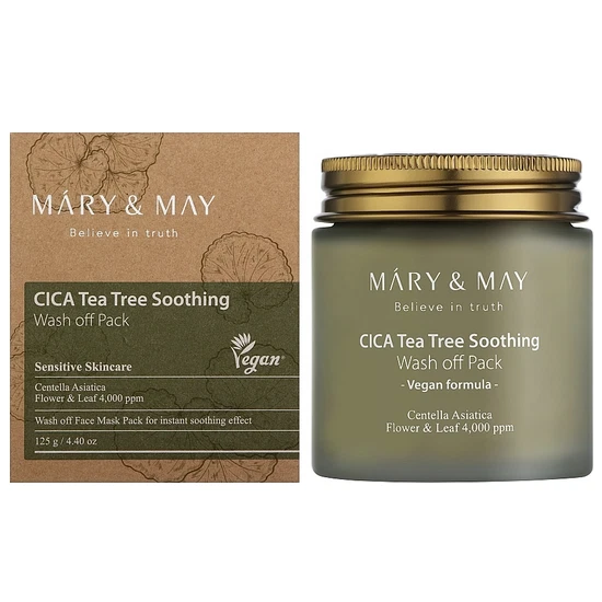 Mary&May Cica Tea Tree Soothing Wash Off Pack 125g / Korean Cosmetics, KBeauty - Image 1 of 1