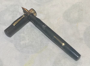 Vtg Webster Flattop Fountain Pen w 14K Nib Good Flex Unrestored 5 1/2" As Is Cap - Picture 1 of 14