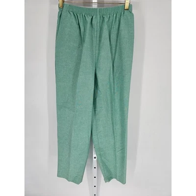 Alfred Dunner Women's Green Elastic Waist Comfortable Straight Leg Pants Size 8P - Image 1 of 4