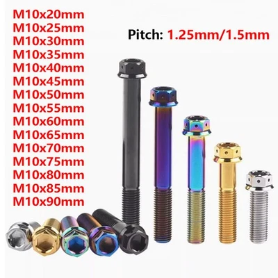 Ti Alloy Bolt M10 Flange Head Hex Screw Length 20/25/30/35/40/45/50/55/60 - 90mm - Image 1 of 4
