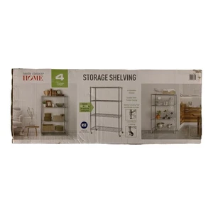 Seville Classics Home 4 Tier Adj Storage Shelf with Wheels, 36"W x 14"D x 56.5"H - Picture 1 of 2