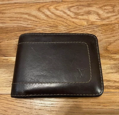 Cartera Louis Vuitton Utah Porto Bier 6 cartas crédito plegable marrón Foto 1 de 4