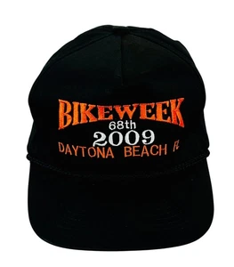 Bike Week 68th Daytona Beach 2009 Hat Black & Orange Motorcycle Harley Cap - Picture 1 of 11