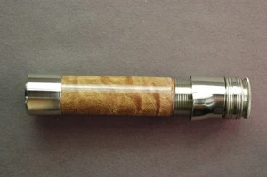 FLY ROD REEL SEAT Curly Maple 11467 Screwlock Nickel Silver 0.375" bore - Picture 1 of 8
